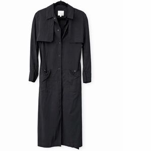 Aritzia Wilfred Free Black Trench Coat Rain Coat Jacket Rain Shell Windbreaker
